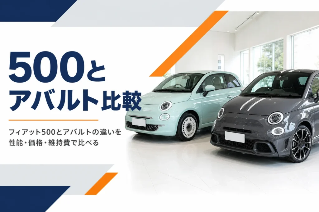 フィアット500とアバルトが並ぶショールーム